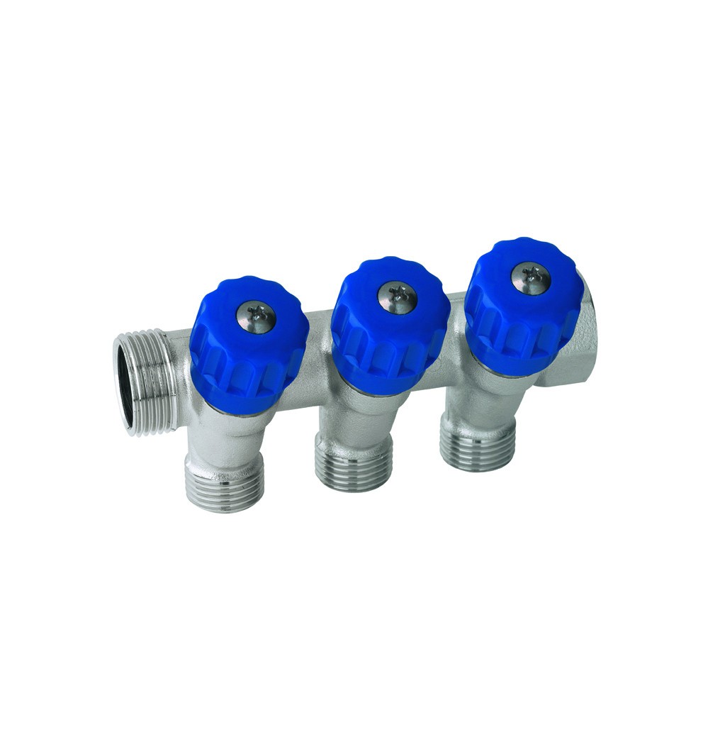 Kolektors 3/4` x 1/2` ā, 3-ceļu ar ventili