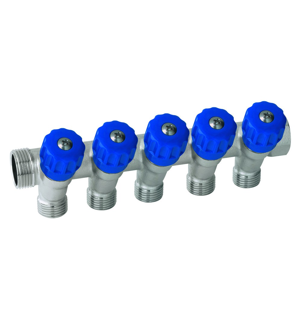 Kolektors 3/4` x 1/2` ā, 5-ceļu ar ventili