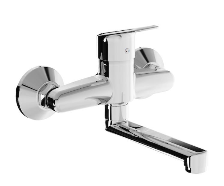 virtuves izlietnes maisītājs Talas Trendy, iztece 150 mm, no sienas, hroms