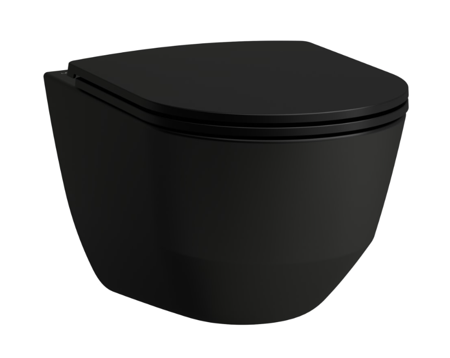 pods ar QR/SC Slim vāku Pro rimless, stiprināms pie sienas, 360x530 mm, matēts melns pods ar QR/SC Slim vāku Pro rimless, stiprināms pie sienas, 360x530 mm, matēts melns - Image 1