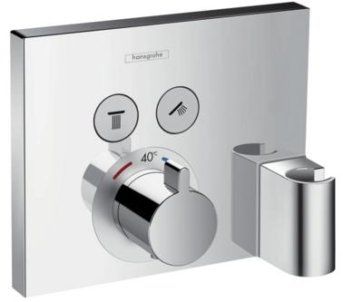 termostata ShowerSelect virsapmetuma daļa, 2 funkcijām un Fixfit turētāju, hroms