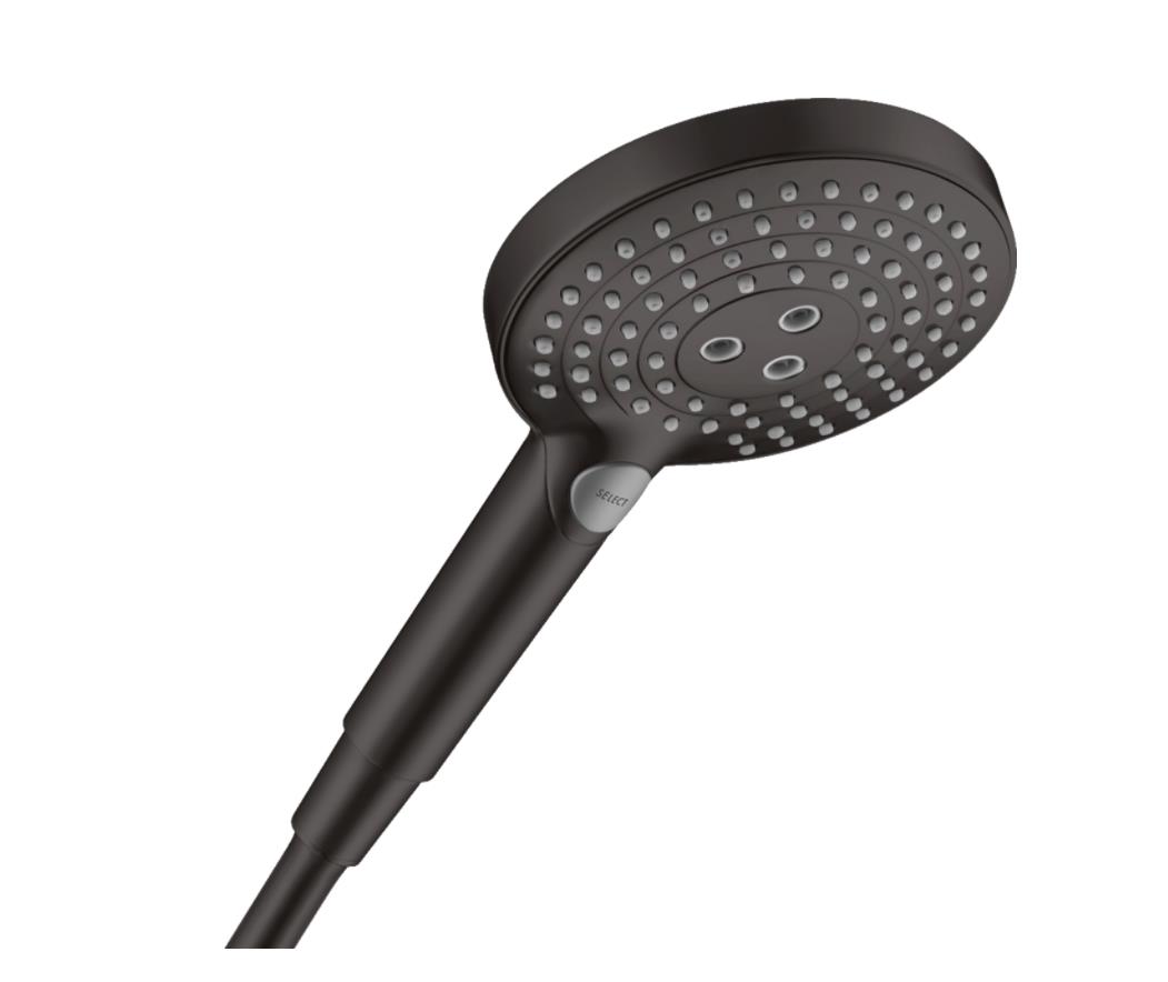 rokas duša Raindance Select S 120 3jet, EcoSmart 9 l/min, matēta melna