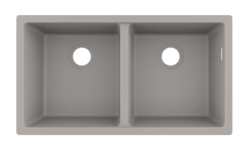 virtuves izlietne S510-U770, dubultā, 820x450 mm, zem virsmas, concrete grey