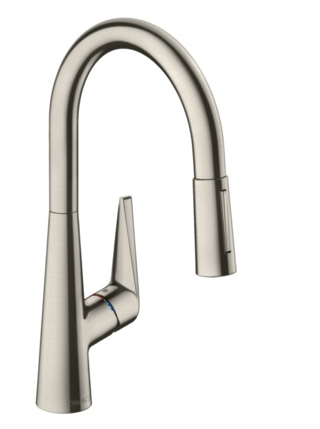 virtuves izlietnes maisītājs ar izvelkamu dušu Talis M51 200 2jet, stainless steel optic
