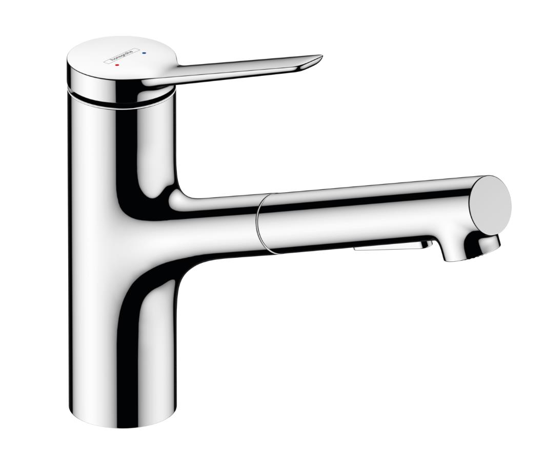 virtuves izlietnes maisītājs ar izvelkamu dušu Zesis M33-150 2jet, hroms + sBox