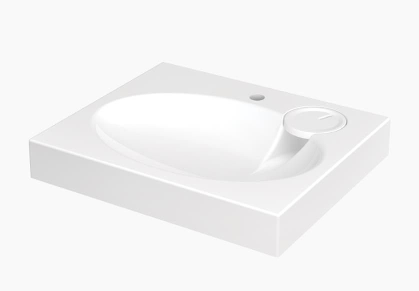 izlietne Claro Mini, 600x500 mm, ar stiprinājumiem un sifonu, ar ziepju trauku, balta