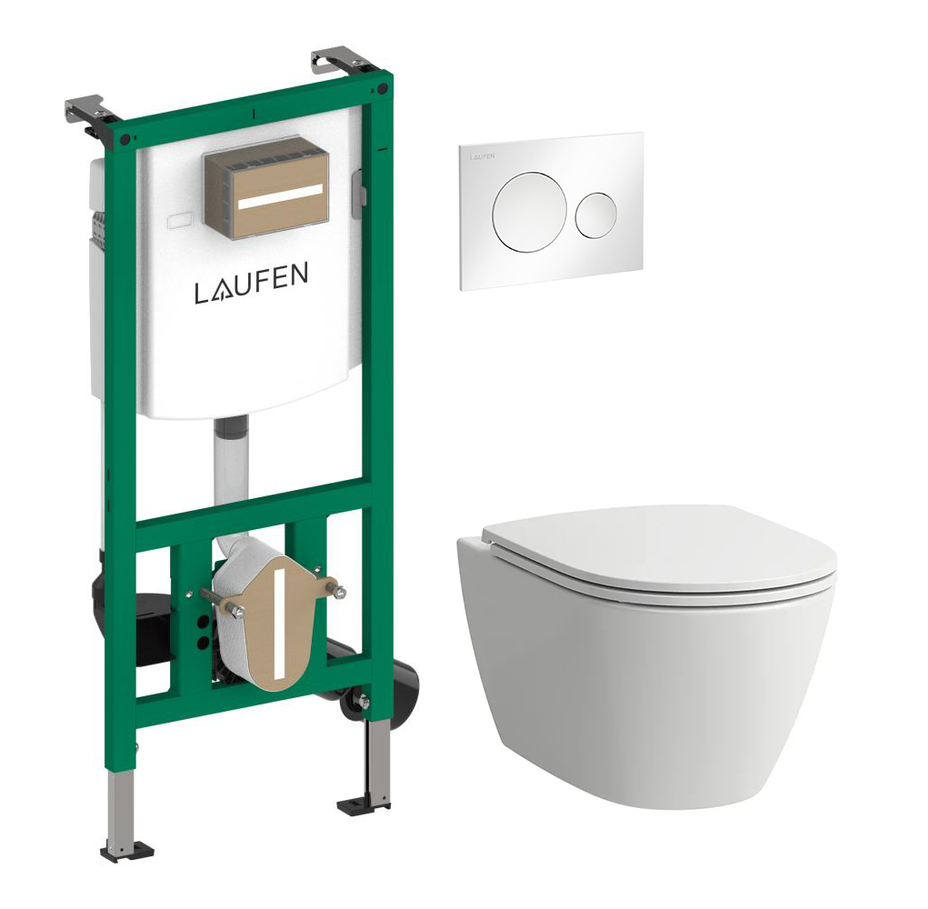 komplekts-pods ar QR/SC vāku Fiora rimless, rāmis Ineo, taustiņš Moon, balts/balts