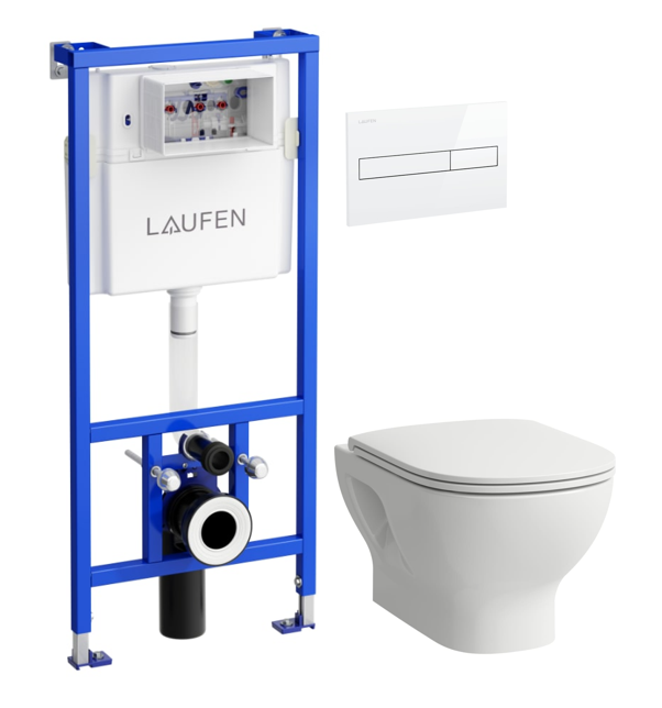 komplekts-pods ar SC vāku Lua Basic rimless, rāmis, taustiņš balts