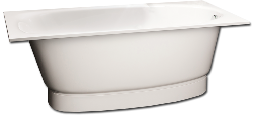 vanna Uno 170, 1700x750 mm, ar zemo paneli un sifonu, balta akmens masas