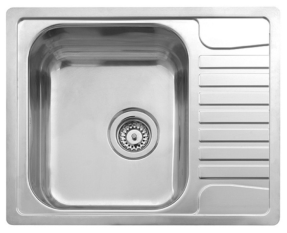 virtuves izlietne Admiral 40 (L), viena bļoda ar 1/2 plauktu, 615x490 mm /kastē/