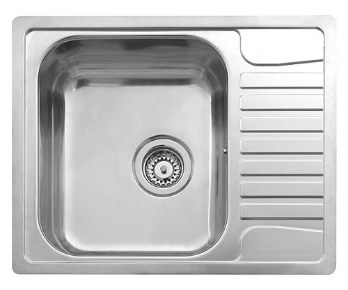 virtuves izlietne Admiral 40 (R), viena bļoda ar 1/2 plauktu, 615x490 mm /kastē/