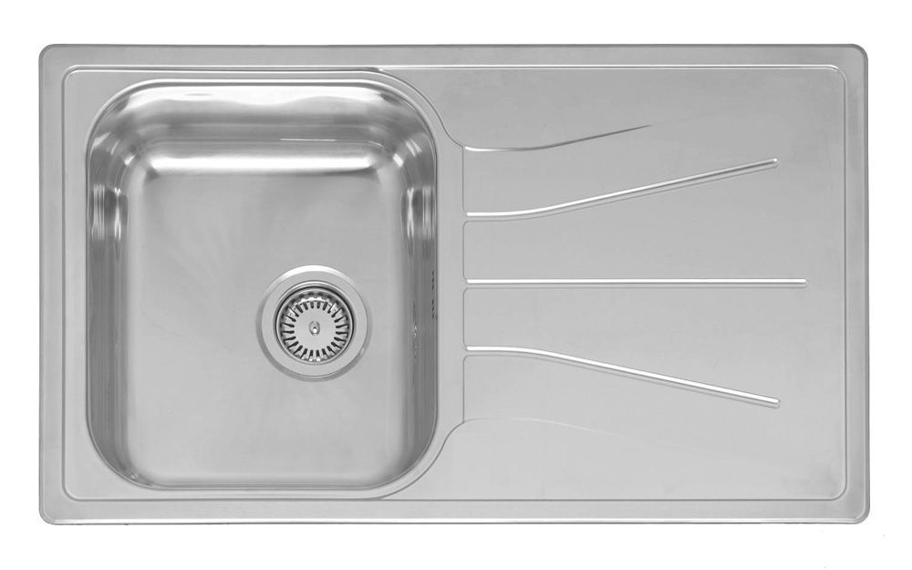 virtuves izlietne  Diplomat 10 Eco (R), viena bļoda ar plauktu, 860x500 mm