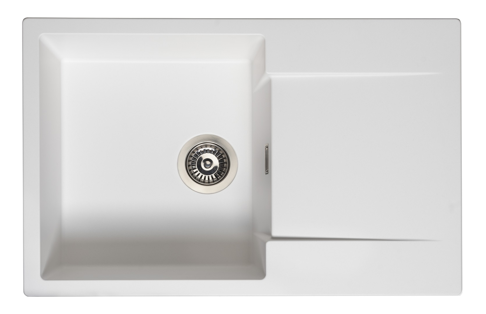 virtuves izlietne Amsterdam 78, viena bļoda ar plauktu, 780x500 mm, pure white