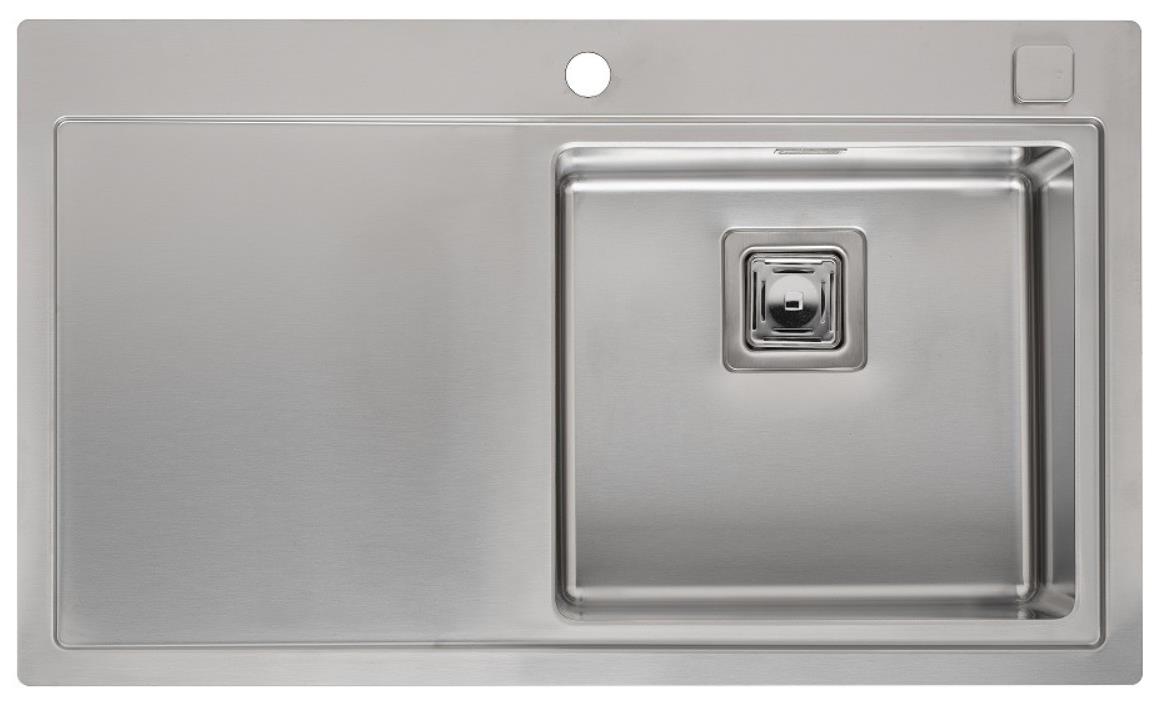 virtuves izlietne Phoenix 40 (L), viena bļoda ar plauktu, 860x510 mm, labā puse