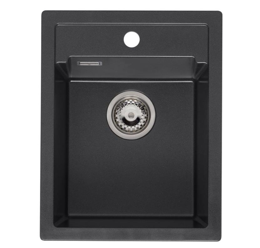 virtuves izlietne Amsterdam 34 Tapwing, viena bļoda, 400x510 mm, black silvery virtuves izlietne Amsterdam 34 Tapwing, viena bļoda, 400x510 mm, black silvery - Image 1