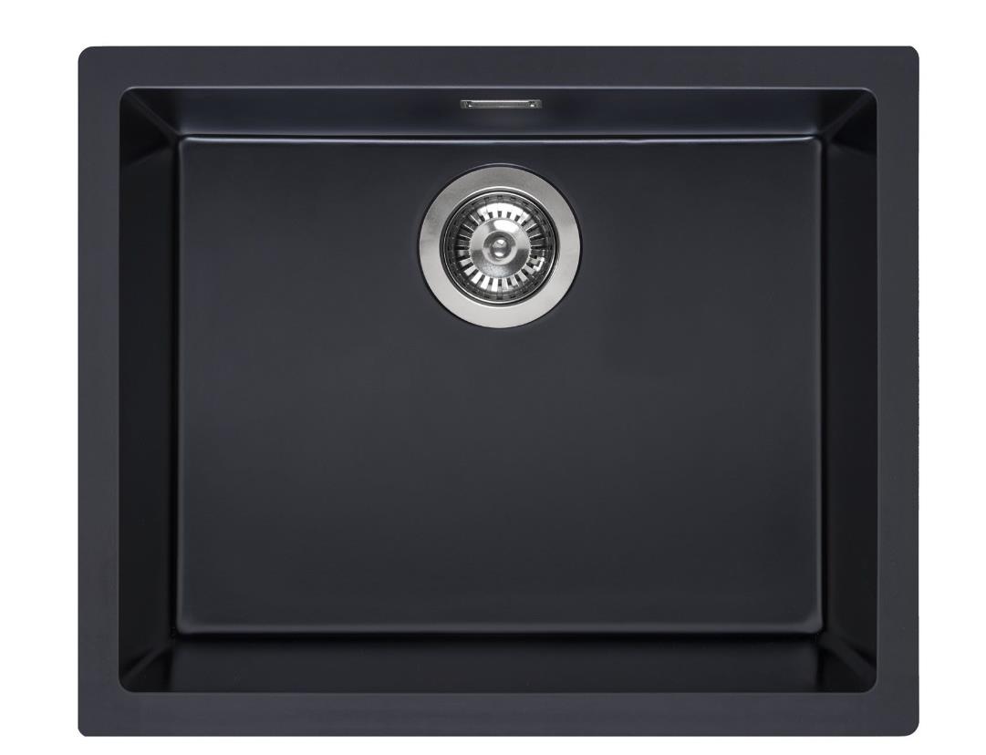 virtuves izlietne Amsterdam 50, viena bļoda, 560x460 mm, pure black