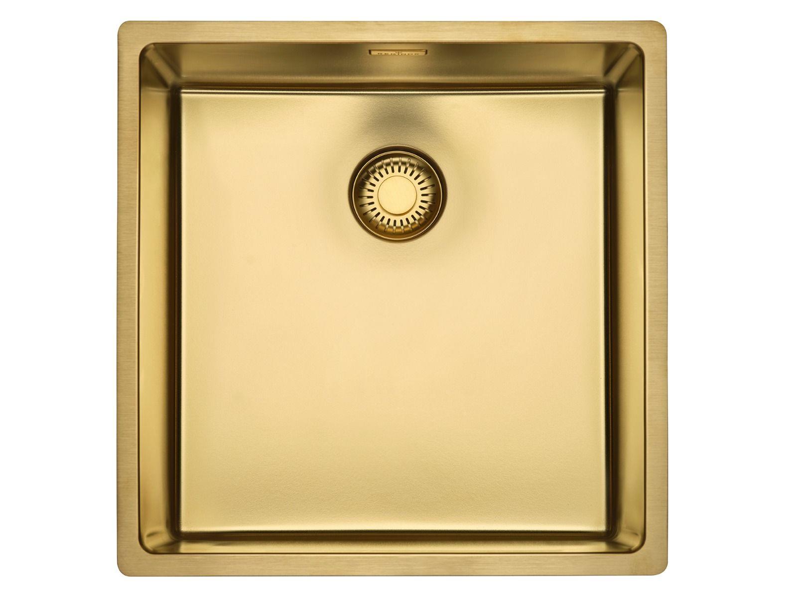 virtuves izlietne New York Comfort 40x40 (L), viena bļoda, 440x440 mm, gold flax