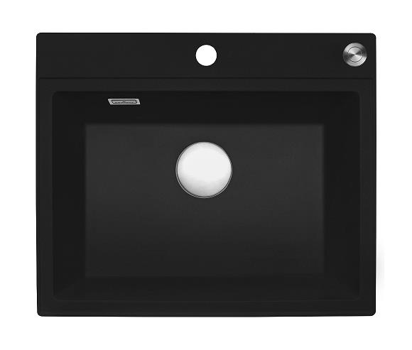 virtuves izlietne Paris 54 Tapwing, viena bļoda, 600x500 mm, black silvery