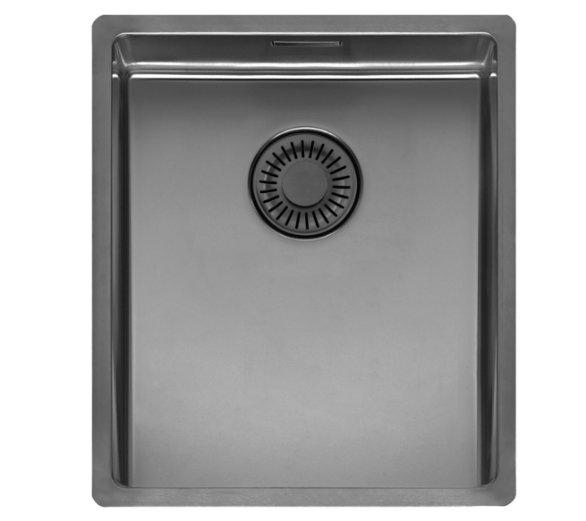 virtuves izlietne New York Comfort 34x40 (L), viena bļoda, 380x440 mm, gun metal II