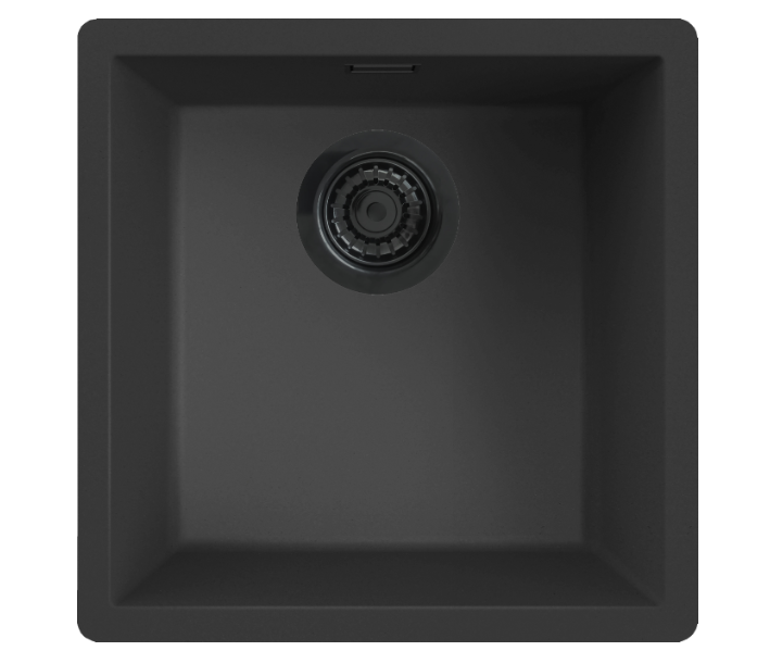 virtuves izlietne Verona 40, viena bļoda, 456x456 mm, nero black