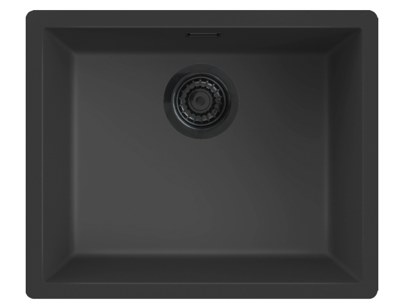 virtuves izlietne Verona 50, viena bļoda, 556x456 mm, nero black