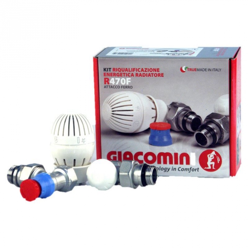 Giacomini radiatoru komplekts, lenķa, 1/2"