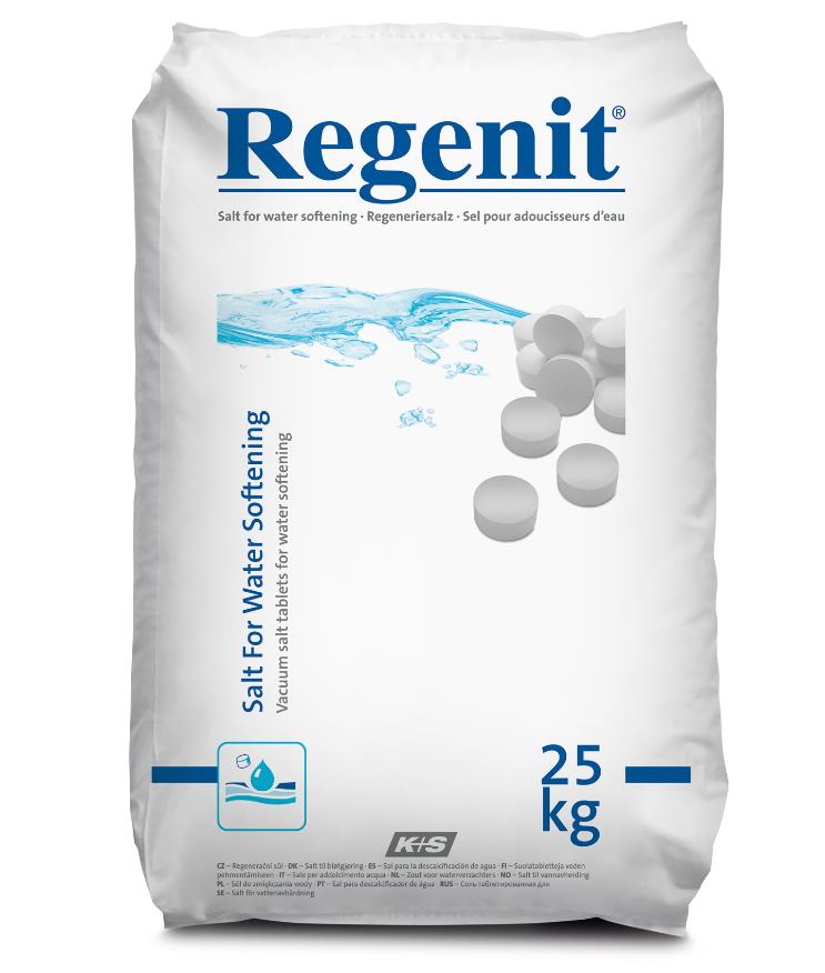 sāls tabletes Regenit ūdens attīrīšanai 25 kg (Vācija)