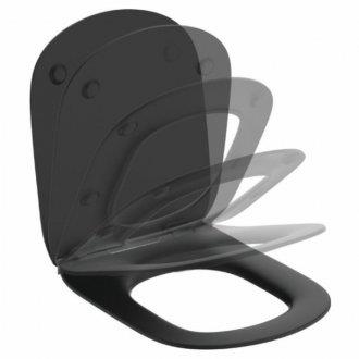 poda sēdriņķis ar vāku Tesi Thin, QR/SC, matēts melns