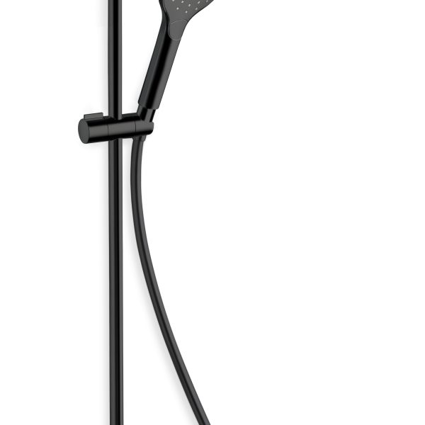 dušas sistēma ar termostatu dušas galvu d=250, 1047 mm stienis, matt black