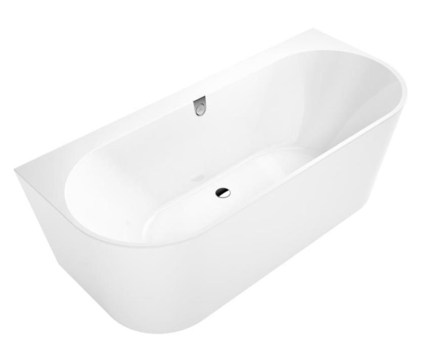 vanna Oberon 2.0 Duo, 1800x800 mm, brīvstāvoša pie sienas, ar sifonu, balta Quaryl vanna Oberon 2.0 Duo, 1800x800 mm, brīvstāvoša pie sienas, ar sifonu, balta Quaryl - Image 1