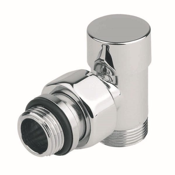 Rad. noslēgvārsts Compact 1/2` x 24-19, 90°, hromēts