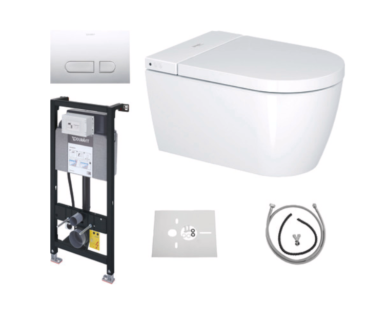 komplekts-pods SensoWash Starck F Lite Compact, rāmis, taustiņš A1, +pieslēguma komplekts, balts