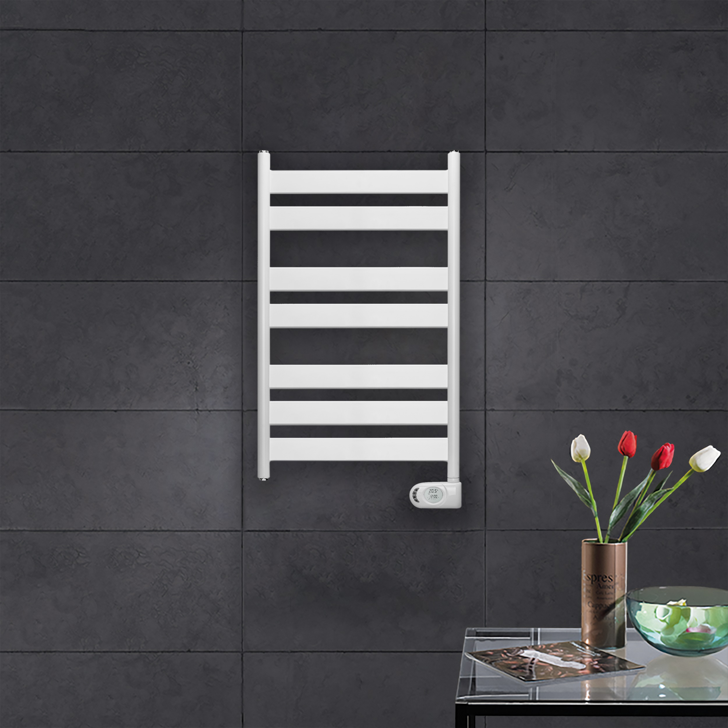 elektriskais dvieļu žāvētājs Zeta, 800x500 mm, Traffic White RAL 9016 gloss